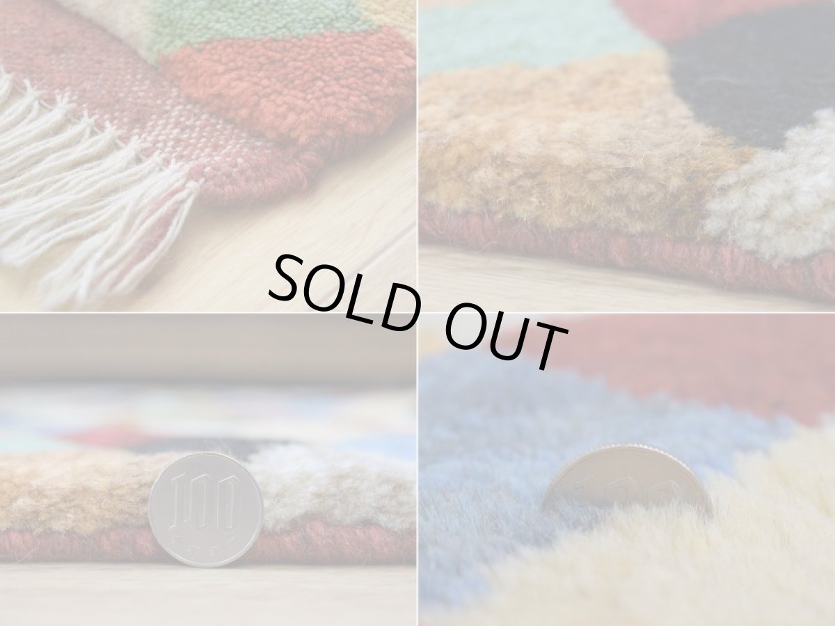 画像20: 新品 ペルシャ ギャッベ 縦2m 横2m 4㎡ 〜4.5帖 正方形 スクエア タイプ リビング ダイニング 2-3人掛けソファ サイズ 190 × 200 cm No.R459 肉厚 天然 ウール ギャベ 手織り ハンドメイド ラグ マット 絨毯 カーペット リビングダイニングルームやベッドサイドに カラフル マルチカラー n-r459-190200h091-052 (20)