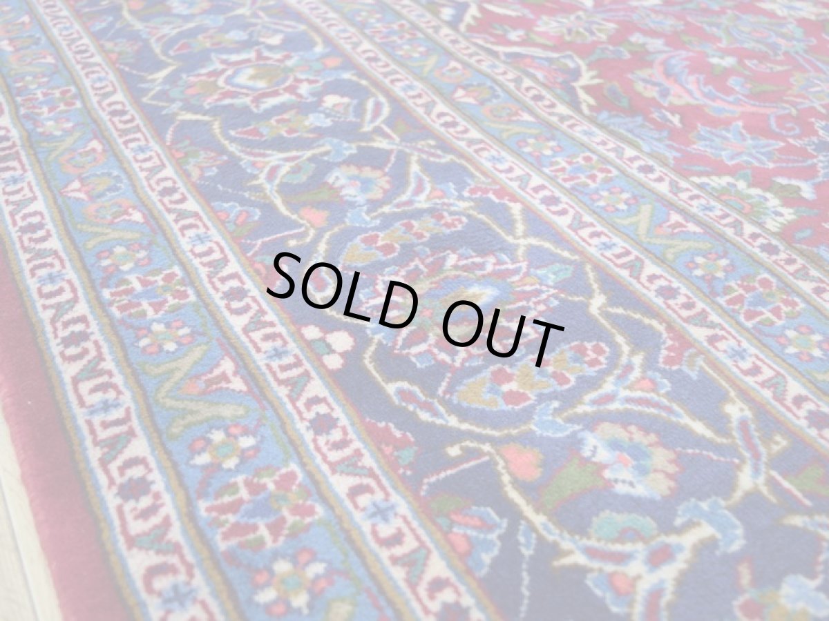 画像12: 良品 ペルシャ 絨毯 カシャーン 縦3m 横2m 6㎡ 〜6帖 リビング ダイニング 3人掛けソファ コーナーソファ 大判 サイズ 293 x 199 cm No.R163 天然 ウール 手織り トライバル ラグ 敷物 マット カーペット メダリオン ヴィンテージ ビンテージ 赤 ab-r163-293199h092-083 (12)