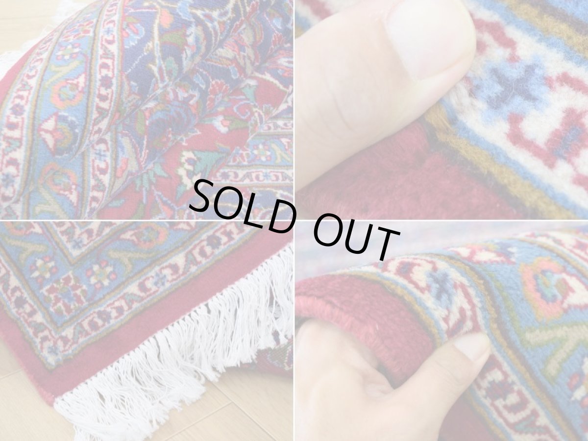 画像18: 良品 ペルシャ 絨毯 カシャーン 縦3m 横2m 6㎡ 〜6帖 リビング ダイニング 3人掛けソファ コーナーソファ 大判 サイズ 293 x 199 cm No.R163 天然 ウール 手織り トライバル ラグ 敷物 マット カーペット メダリオン ヴィンテージ ビンテージ 赤 ab-r163-293199h092-083 (18)