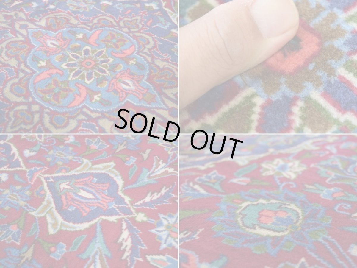 画像16: 良品 ペルシャ 絨毯 カシャーン 縦3m 横2m 6㎡ 〜6帖 リビング ダイニング 3人掛けソファ コーナーソファ 大判 サイズ 293 x 199 cm No.R163 天然 ウール 手織り トライバル ラグ 敷物 マット カーペット メダリオン ヴィンテージ ビンテージ 赤 ab-r163-293199h092-083 (16)