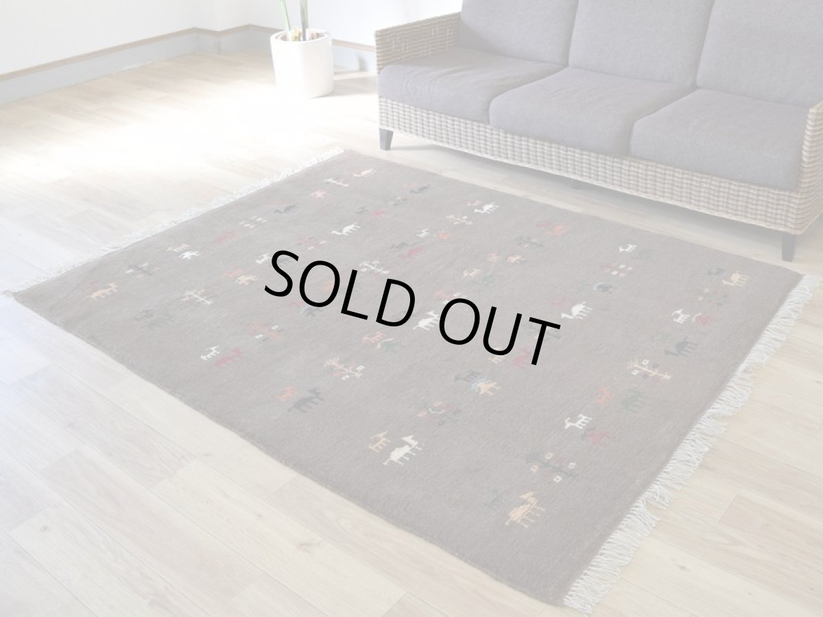 画像2: 新品 ペルシャ ギャッベ 縦2m 横1.5m 3㎡ リビング ダイニング 2-3人掛けソファ サイズ 193 × 153 cm No.R420 肉厚 天然 ウール ギャベ 手織り ハンドメイド ラグ 絨毯 カーペット リビングダイニングルームやベッドサイドに ブラウン 茶 n-r420-193153h051-002 (2)