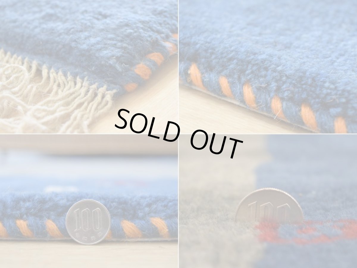 画像20: 新品 ペルシャ ギャッベ 縦2m 横2m 4㎡ 〜4.5帖 リビング ダイニング 2-3人掛けソファ 正方形 スクエア サイズ 205 × 204 cm No.1947 天然 草木染 肉厚 ウール ギャベ 手織り ハンドメイド ラグ 絨毯 カーペット リビングダイニングルームやベッドサイドに インディゴブルー 青 藍 n-1947-205205s033-034 (20)