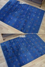画像6: 新品 ペルシャ ギャッベ 縦2.4m 横1.8m 4㎡ 〜3帖 リビング ダイニング 2-3人掛けソファ サイズ 235 × 173 cm No.1946 天然 草木染 ウール ギャベ 手織り ハンドメイド ラグ 絨毯 カーペット リビングダイニングルームやベッドサイドに インディゴブルー 青 藍色 n-1946-235173s032-042 (6)