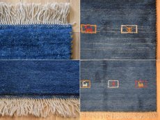 画像19: 新品 ペルシャ ギャッベ 縦2.4m 横1.8m 4㎡ 〜3帖 リビング ダイニング 2-3人掛けソファ サイズ 235 × 173 cm No.1946 天然 草木染 ウール ギャベ 手織り ハンドメイド ラグ 絨毯 カーペット リビングダイニングルームやベッドサイドに インディゴブルー 青 藍色 n-1946-235173s032-042 (19)