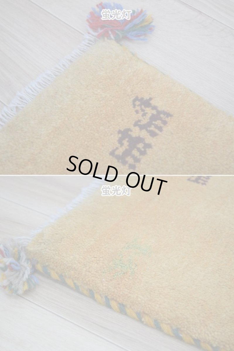 画像6: 新品 ペルシャ ギャッベ 足元マット 玄関マット ミニ サイズ 60 × 36 cm No.613 肉厚 天然 草木染 ウール ギャベ 手織り ハンドメイド ラグ 絨毯 カーペット  n-613-060036s51-91 (6)
