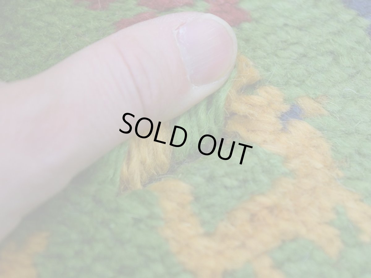 画像12: 新品 ペルシャ ギャッベ 足元マット 玄関マット ミニ サイズ 57 × 42 cm No.607 肉厚 天然 草木染 ウール ギャベ 手織り ハンドメイド ラグ 絨毯 カーペット グリーン 緑 マルチカラー 動物柄 n-607-057042s51-91 (12)