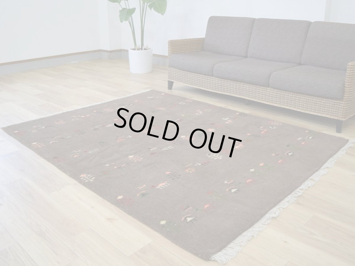 画像2: 新品 ペルシャ ギャッベ 縦2m 横1.5m 3㎡ リビング ダイニング 2-3人掛けソファ サイズ 193 × 154 cm No.R431 肉厚 天然 ウール ギャベ 手織り ハンドメイド ラグ 絨毯 カーペット リビングダイニングルームやベッドサイドに ブラウン 茶 n-r431-193154h051-002 (2)