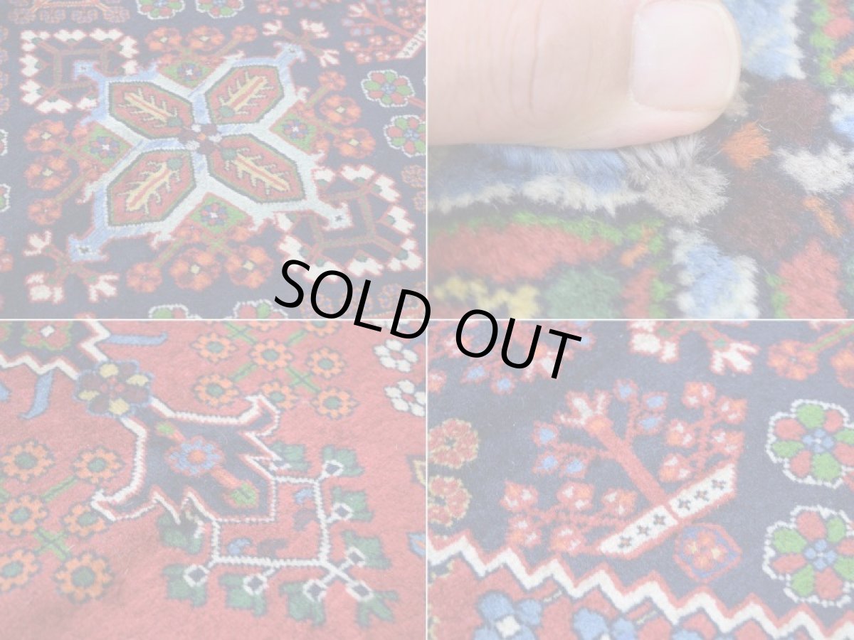 画像14: 美品 ペルシャ 絨毯 メイメ 産 縦2.6m 横1.7m 4.5㎡ 〜3帖程度 リビングダイニングテーブル 3人掛けソファ サイズ 260 x 170 cm No.2099 ウール 手織り ラグ ハンドメイド カーペット 敷物 ジョーシャガン ハジカノミ 花菱模様 花柄 赤 a-2099-260170s024-055 (14)