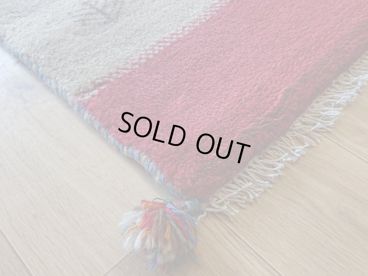 画像5: 新品 ペルシャ ギャッベ 玄関マット サイズ 76 × 53 cm No.555 天然 草木染 ウール ギャベ 手織り ハンドメイド ラグ 絨毯 カーペット 赤 グレー 原毛系 マルチカラー 生命の樹柄 n-555-7653-s-42 (5)