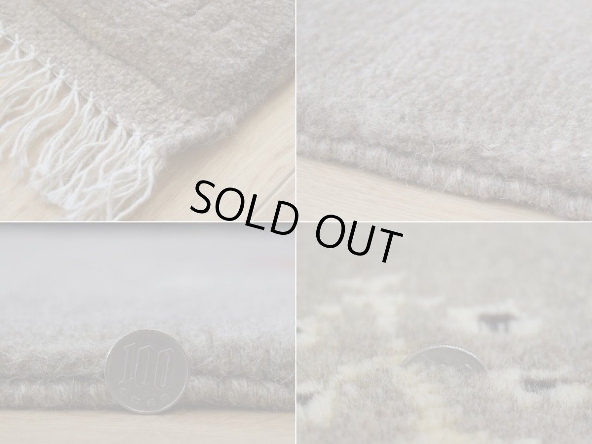 画像20: 新品 ペルシャ ギャッベ 縦2m 横1.5m 3㎡ 〜3帖 リビング ダイニング 2-3人掛けソファ サイズ 188 × 152 cm No.R449 肉厚 天然 ウール ギャベ 手織り ハンドメイド ラグ 絨毯 カーペット リビングダイニングルームやベッドサイドに ライトグレー ベージュ n-r449-188152h051-002 (20)