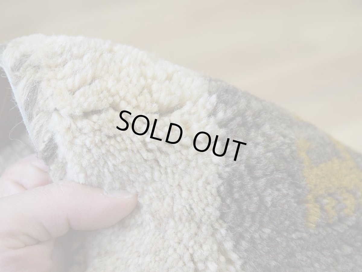 画像17: 新品 ペルシャ ギャッベ 足元マット 玄関マット ミニ サイズ 58 × 37 cm No.628 肉厚 天然 草木染 ウール ギャベ 手織り ハンドメイド ラグ 絨毯 カーペット 生成り クリーム ベージュ グレー 原毛系 動物柄 n-628-058037s51-91 (17)