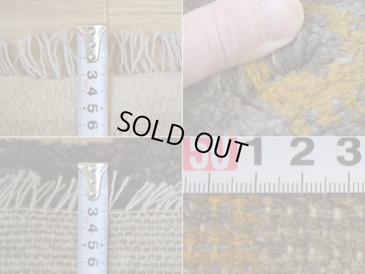 画像20: 新品 ペルシャ ギャッベ 足元マット 玄関マット ミニ サイズ 58 × 37 cm No.628 肉厚 天然 草木染 ウール ギャベ 手織り ハンドメイド ラグ 絨毯 カーペット 生成り クリーム ベージュ グレー 原毛系 動物柄 n-628-058037s51-91 (20)