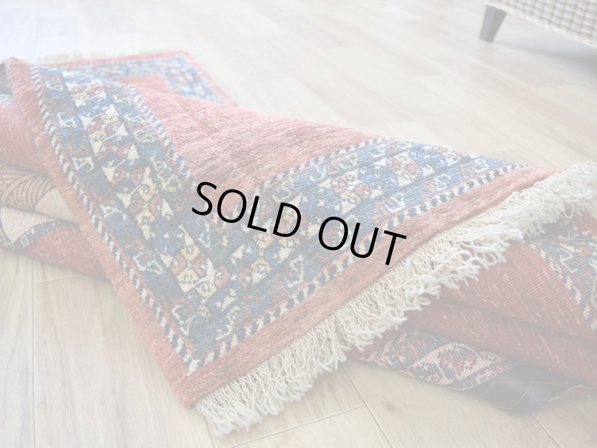 画像13: 新品 ペルシャ ギャッベ 縦2m 横1.2m 2.2㎡  センター ラグ ベッドサイド 2人掛けソファ サイズ 184 × 119 cm No.1482 肉厚 天然 草木染 ウール ギャベ 手織り ハンドメイド ラグ 絨毯 カーペット 細かな織 リーズバフト 糸杉 植物柄 赤 朱色 生成り クリームn-1482-184119s074-016 (13)