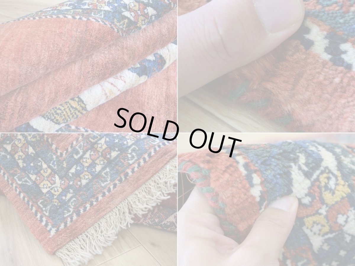 画像18: 新品 ペルシャ ギャッベ 縦2m 横1.2m 2.2㎡  センター ラグ ベッドサイド 2人掛けソファ サイズ 184 × 119 cm No.1482 肉厚 天然 草木染 ウール ギャベ 手織り ハンドメイド ラグ 絨毯 カーペット 細かな織 リーズバフト 糸杉 植物柄 赤 朱色 生成り クリームn-1482-184119s074-016 (18)