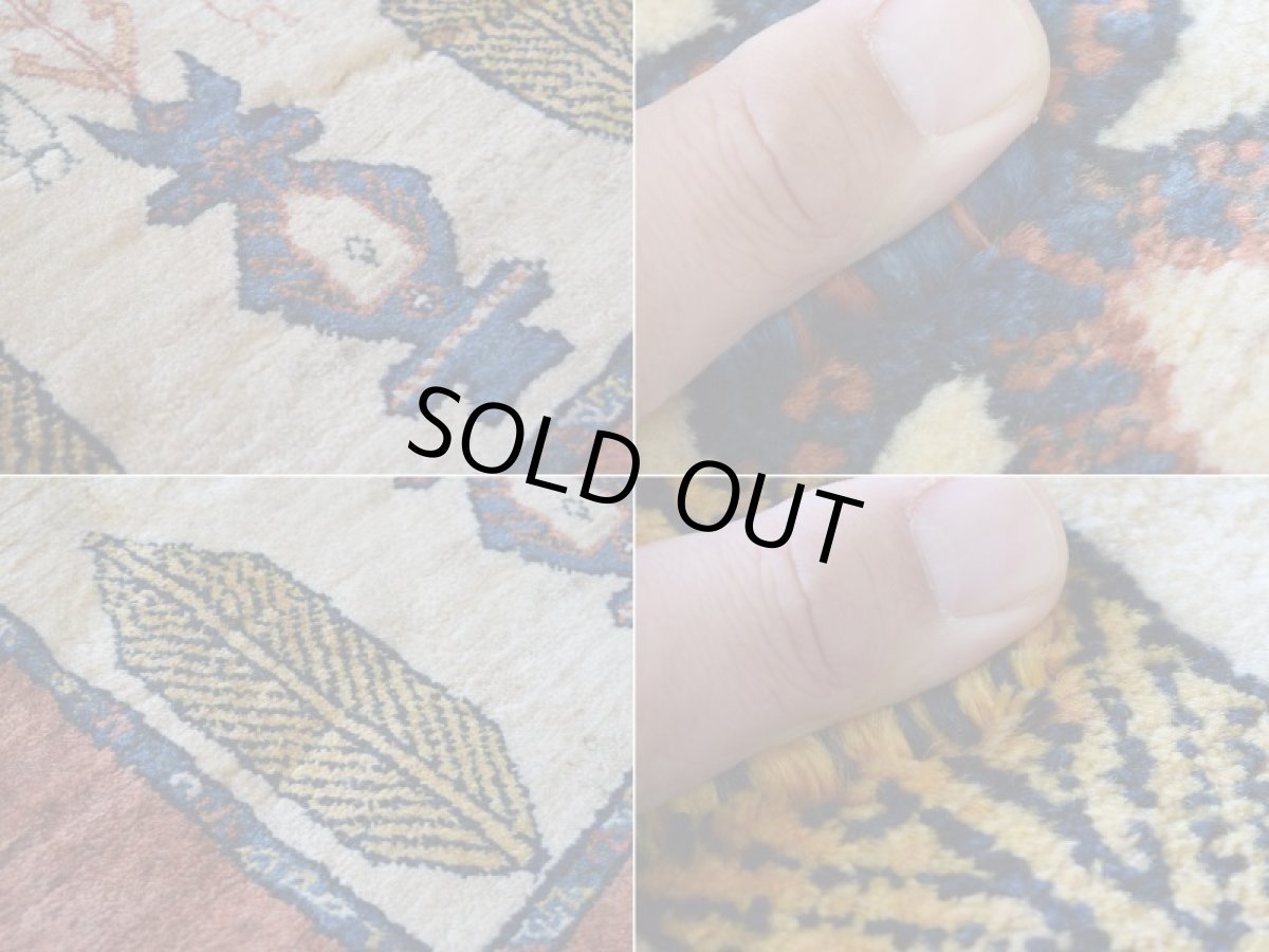 画像16: 新品 ペルシャ ギャッベ 縦2m 横1.2m 2.2㎡  センター ラグ ベッドサイド 2人掛けソファ サイズ 184 × 119 cm No.1482 肉厚 天然 草木染 ウール ギャベ 手織り ハンドメイド ラグ 絨毯 カーペット 細かな織 リーズバフト 糸杉 植物柄 赤 朱色 生成り クリームn-1482-184119s074-016 (16)