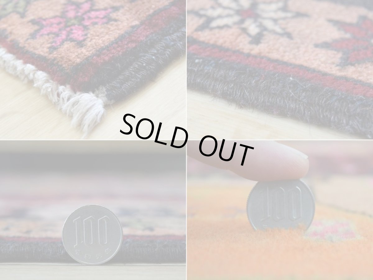 画像20: 良品 ペルシャ 部族絨毯 バルーチ 縦2m 横1m 1.7㎡ 〜1帖程度  2人掛けソファ足元 センターテーブル サイズ 183 x 90 cm No.z170 天然 ウール 手織り トライバル ラグ 敷物 マット カーペット 幾何学模様 ヴィンテージ ビンテージ 茶 ブラウン ピンク マルチカラー 花瓶 ゴルダニ 柄 b-z170-18390h57-001 (20)