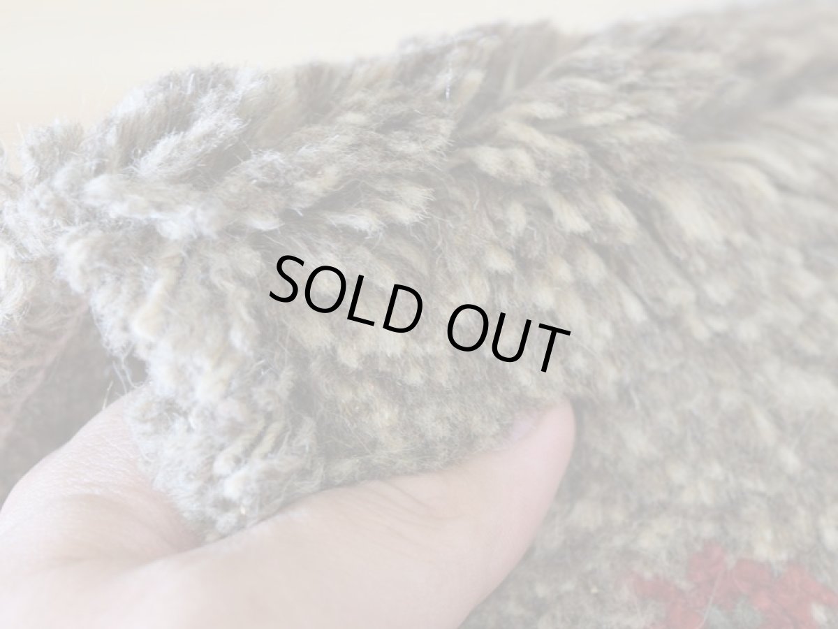 画像16: 新品 ペルシャ ギャッベ 足元マット 玄関マット ミニ サイズ 56 × 34 cm No.1312 小判型 楕円形 肉厚 天然 草木染 ウール ギャベ 手織り ハンドメイド ラグ 絨毯 カーペット グレー ベージュ 原毛系 花 柄 n-1312-5634h41-91 (16)