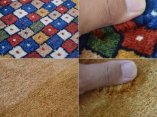 画像17: 新品 ペルシャ ギャッベ 縦2.3m 横1.4m 3㎡ 〜3帖程度 リビング ダイニング 2-3人掛けソファ サイズ 222 × 134 cm No.1486 肉厚 リーズバフト ウール 手織りギャベ  ハンドメイド ラグ 絨毯 カーペット リビングダイニングルームやベッドサイドに 赤 レッド 青 ブルー ゴールド からし色 N-1486-222134-S-136-028 (17)