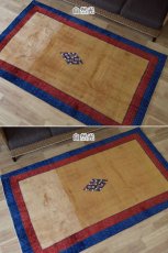 画像5: 新品 ペルシャ ギャッベ 縦2.3m 横1.4m 3㎡ 〜3帖程度 リビング ダイニング 2-3人掛けソファ サイズ 222 × 134 cm No.1486 肉厚 リーズバフト ウール 手織りギャベ  ハンドメイド ラグ 絨毯 カーペット リビングダイニングルームやベッドサイドに 赤 レッド 青 ブルー ゴールド からし色 N-1486-222134-S-136-028 (5)