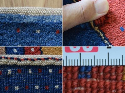 画像3: 新品 ペルシャ ギャッベ 縦2.3m 横1.4m 3㎡ 〜3帖程度 リビング ダイニング 2-3人掛けソファ サイズ 222 × 134 cm No.1486 肉厚 リーズバフト ウール 手織りギャベ  ハンドメイド ラグ 絨毯 カーペット リビングダイニングルームやベッドサイドに 赤 レッド 青 ブルー ゴールド からし色 N-1486-222134-S-136-028