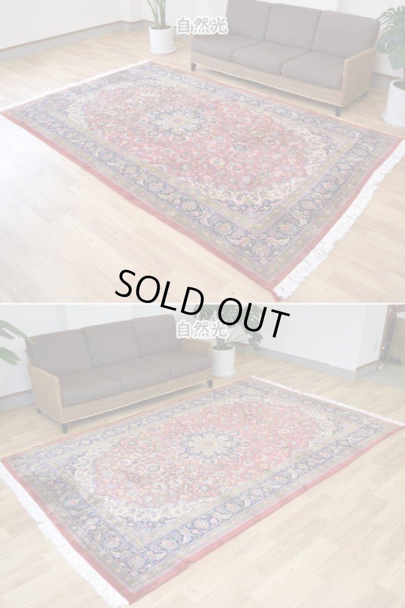 画像5: 良品 ペルシャ 絨毯 サルーク 縦3m 横2m 6㎡ 〜6帖 リビング ダイニング 3人掛けソファ コーナーソファ 大判 サイズ 295 x 182 cm No.R142 天然 コルクウール 手織り トライバル ラグ 敷物 マット カーペット メダリオン ヴィンテージ ビンテージ 赤 朱色 ab-r142-295182h083-024-494 (5)