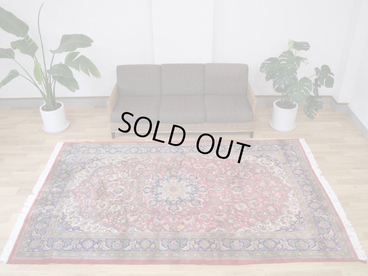 画像2: 良品 ペルシャ 絨毯 サルーク 縦3m 横2m 6㎡ 〜6帖 リビング ダイニング 3人掛けソファ コーナーソファ 大判 サイズ 295 x 182 cm No.R142 天然 コルクウール 手織り トライバル ラグ 敷物 マット カーペット メダリオン ヴィンテージ ビンテージ 赤 朱色 ab-r142-295182h083-024-494 (2)