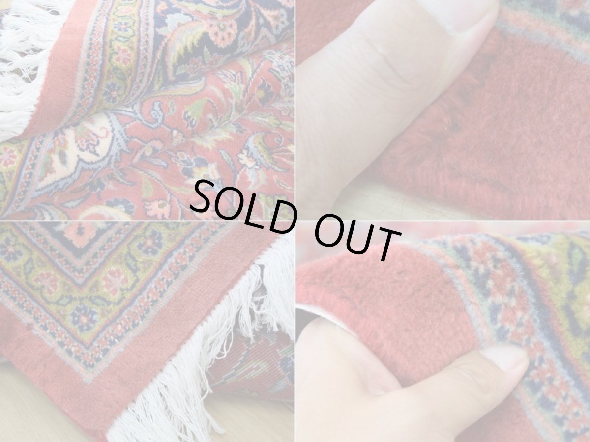 画像18: 良品 ペルシャ 絨毯 サルーク 縦3m 横2m 6㎡ 〜6帖 リビング ダイニング 3人掛けソファ コーナーソファ 大判 サイズ 295 x 182 cm No.R142 天然 コルクウール 手織り トライバル ラグ 敷物 マット カーペット メダリオン ヴィンテージ ビンテージ 赤 朱色 ab-r142-295182h083-024-494 (18)