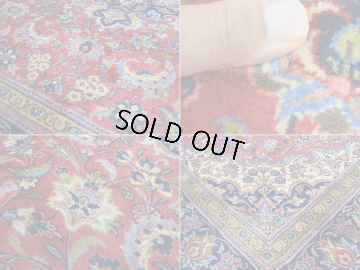 画像17: 良品 ペルシャ 絨毯 サルーク 縦3m 横2m 6㎡ 〜6帖 リビング ダイニング 3人掛けソファ コーナーソファ 大判 サイズ 295 x 182 cm No.R142 天然 コルクウール 手織り トライバル ラグ 敷物 マット カーペット メダリオン ヴィンテージ ビンテージ 赤 朱色 ab-r142-295182h083-024-494 (17)