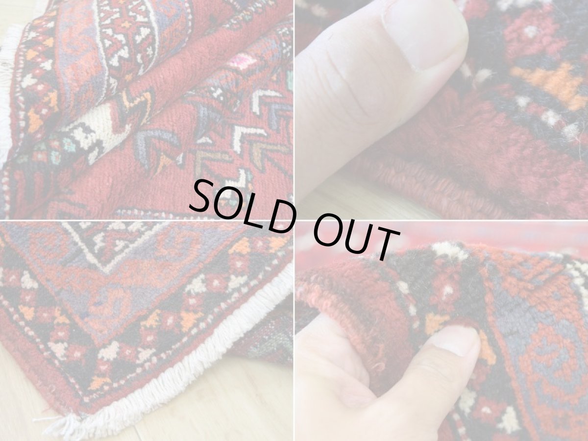 画像18: 良品 ペルシャ 部族絨毯 バルーチ 縦2.2m 横1.5m 3.2㎡ 2帖程度 リビング ダイニング 2-3人掛けソファ サイズ 215 x 145 cm No.R234 天然 ウール 手織り トライバル ラグ 敷物 マット カーペット 幾何学模様 ヴィンテージ ビンテージ b-r234-215145h001-031 (18)