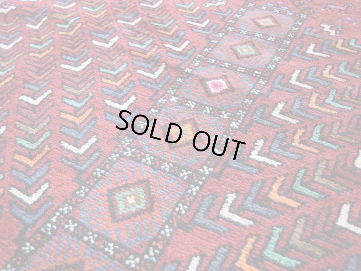 画像11: 良品 ペルシャ 部族絨毯 バルーチ 縦2.2m 横1.5m 3.2㎡ 2帖程度 リビング ダイニング 2-3人掛けソファ サイズ 215 x 145 cm No.R234 天然 ウール 手織り トライバル ラグ 敷物 マット カーペット 幾何学模様 ヴィンテージ ビンテージ b-r234-215145h001-031 (11)