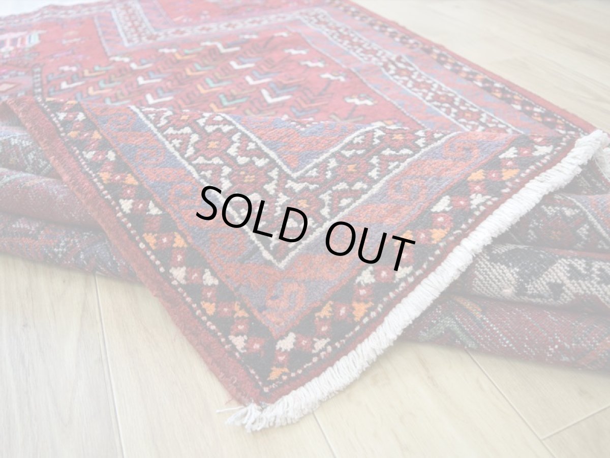 画像14: 良品 ペルシャ 部族絨毯 バルーチ 縦2.2m 横1.5m 3.2㎡ 2帖程度 リビング ダイニング 2-3人掛けソファ サイズ 215 x 145 cm No.R234 天然 ウール 手織り トライバル ラグ 敷物 マット カーペット 幾何学模様 ヴィンテージ ビンテージ b-r234-215145h001-031 (14)