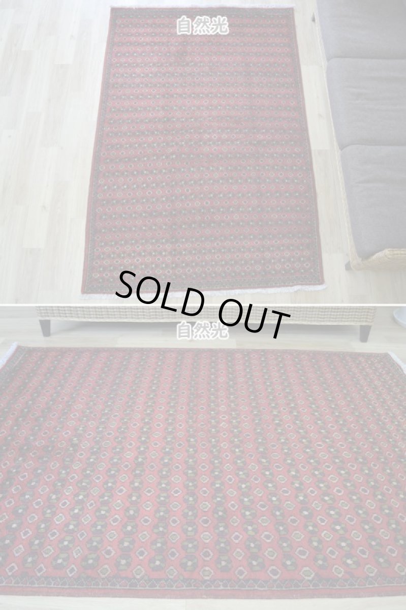 画像3: 良品 ペルシャ 部族絨毯 バルーチ 縦2m 横1.3m 2.6㎡ 2帖程度 リビング ダイニング 2-3人掛けソファ サイズ 195 x 130 cm No.R232 天然 ウール 手織り トライバル ラグ 敷物 マット カーペット 幾何学模様 ヴィンテージ ビンテージ 赤 レッド 花柄 総柄 b-r232-195130h001-031 (3)