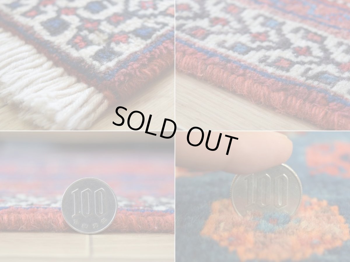 画像20: 良品 ペルシャ 絨毯 シールジャーン 縦2.1m 横1.5m 3.2㎡ 〜2帖 リビング ダイニング 2〜3人掛けソファ サイズ 210 x 150 cm No.P476 天然 ウール 手織り ハンドメイド トライバル ラグ 部族絨毯 マット カーペット 動物 民族柄 ヘイバトルー模様 ネイビー 赤  b-p476-210150h553p (20)