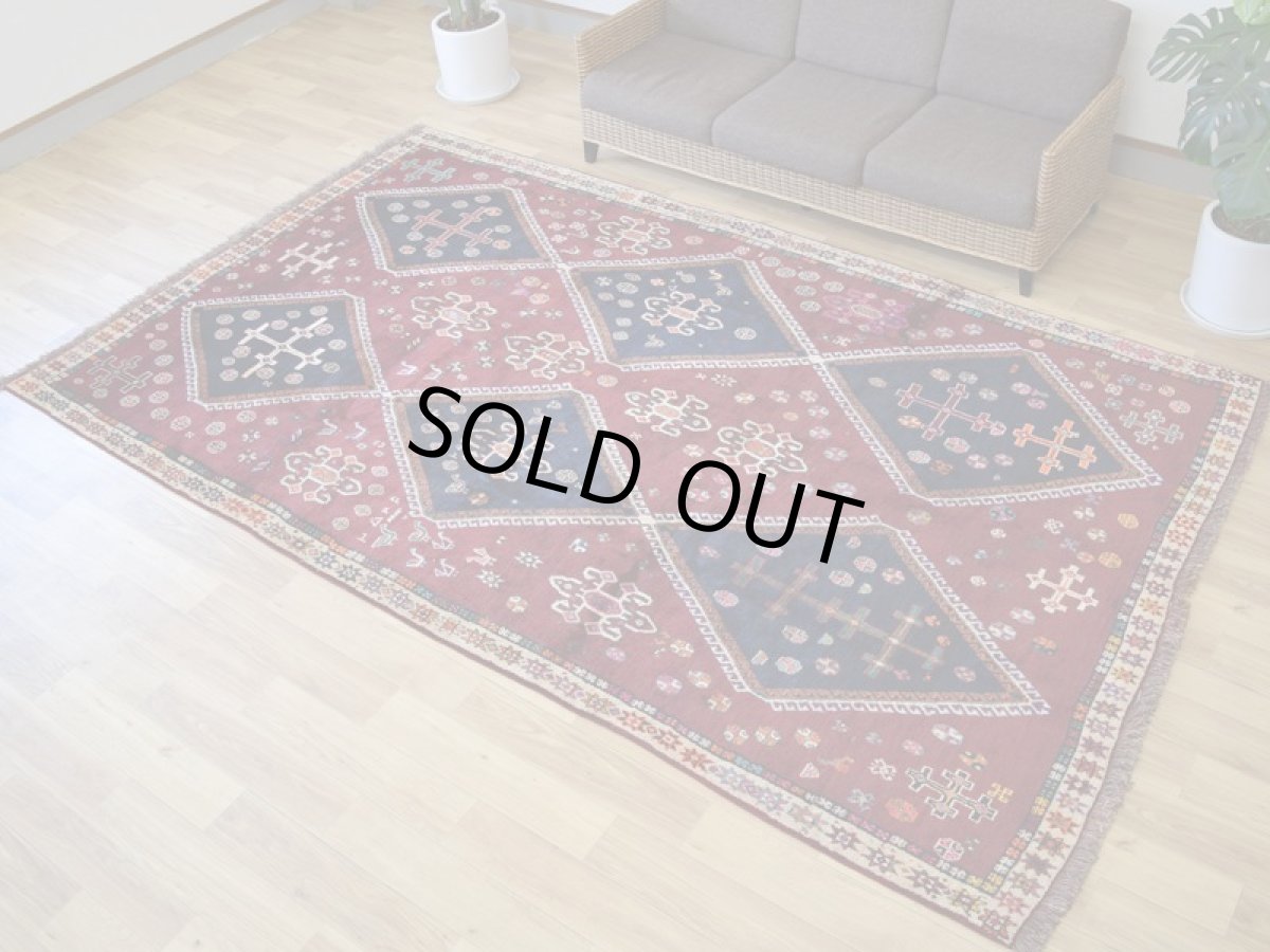 画像2: 良品 ペルシャ 部族絨毯 シラーズ 縦3.3m 横2m 6.6㎡ 〜6帖 リビング ダイニング 3人掛けソファ コーナーソファ 大判 サイズ 329 x 199 cm No.P291 肉厚 天然 ウール 手織り トライバル ラグ 敷物 マット カーペット メダリオン ヴィンテージ ビンテージ ab-p291-329199h273-054-094 (2)