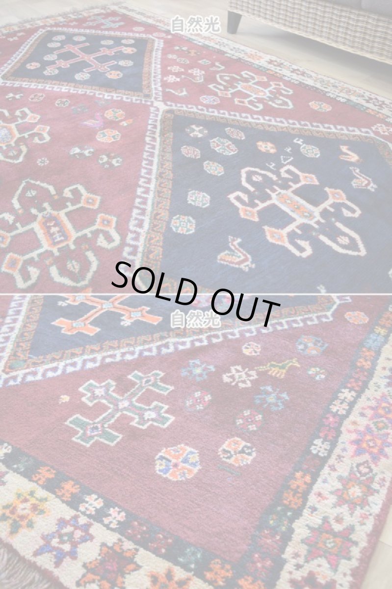 画像7: 良品 ペルシャ 部族絨毯 シラーズ 縦3.3m 横2m 6.6㎡ 〜6帖 リビング ダイニング 3人掛けソファ コーナーソファ 大判 サイズ 329 x 199 cm No.P291 肉厚 天然 ウール 手織り トライバル ラグ 敷物 マット カーペット メダリオン ヴィンテージ ビンテージ ab-p291-329199h273-054-094 (7)