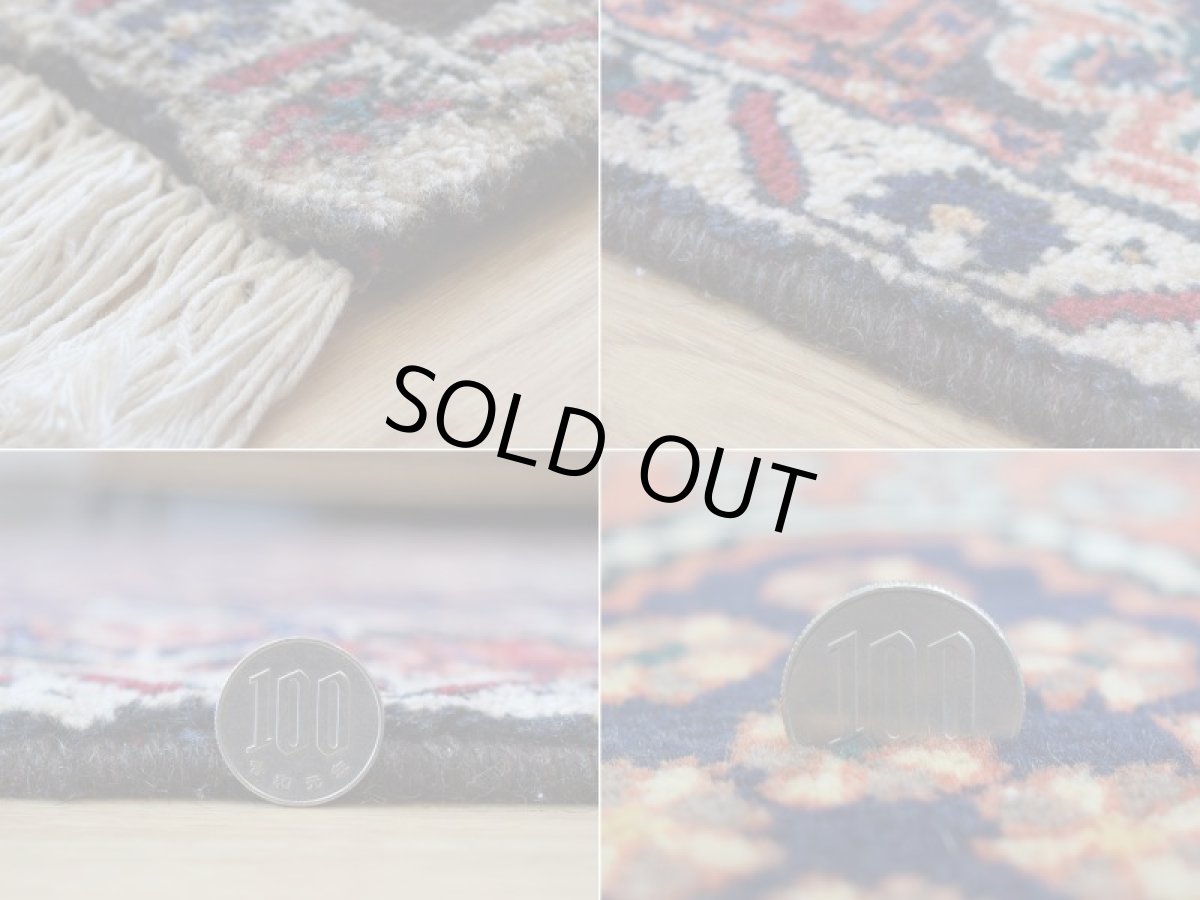 画像20: 良品 ペルシャ 部族絨毯  シャハレババク 縦2m 横1.5m 3㎡ 〜2帖 リビング ダイニング 2〜3人掛けソファ サイズ 195 x 165 cm No.P479 天然 ウール 手織り ハンドメイド トライバル ラグ 部族絨毯 マット カーペット 幾何学模様 民族柄 ネイビー オレンジ ギャッベ(ギャベ)をお探しの方にもお勧めです b-p479-195165h843p (20)