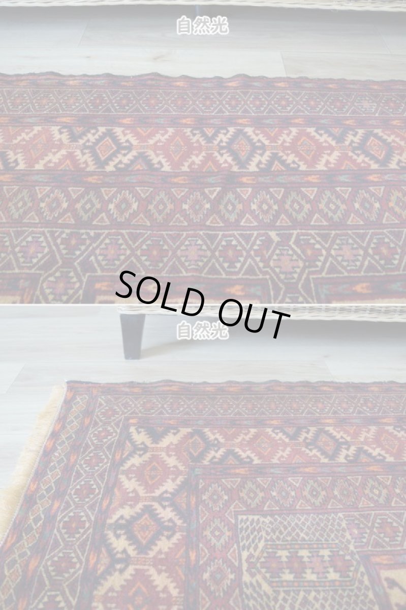 画像6: 美品 ペルシャ 部族絨毯 バルーチ 縦2m 横1.5m 3㎡ ~2帖 リビング ダイニング 2-3人掛けソファ サイズ 194 x 148 cm No.2136 ウール 手織り ハンドメイド トライバル ラグ カーペット 茶 ベージュ 幾何学模様 民族柄 a-2136-194148h325p (6)