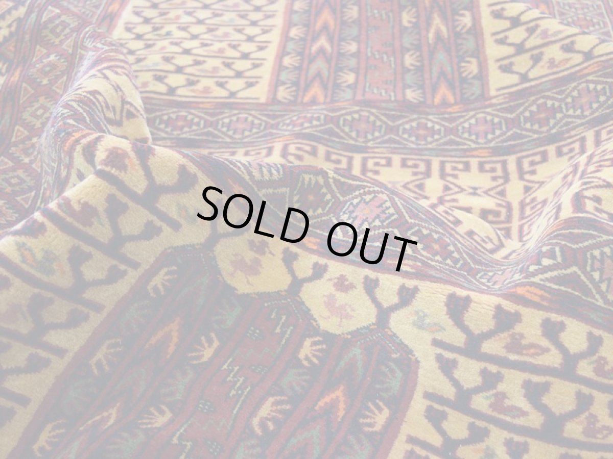 画像10: 美品 ペルシャ 部族絨毯 バルーチ 縦2m 横1.5m 3㎡ ~2帖 リビング ダイニング 2-3人掛けソファ サイズ 194 x 148 cm No.2136 ウール 手織り ハンドメイド トライバル ラグ カーペット 茶 ベージュ 幾何学模様 民族柄 a-2136-194148h325p (10)