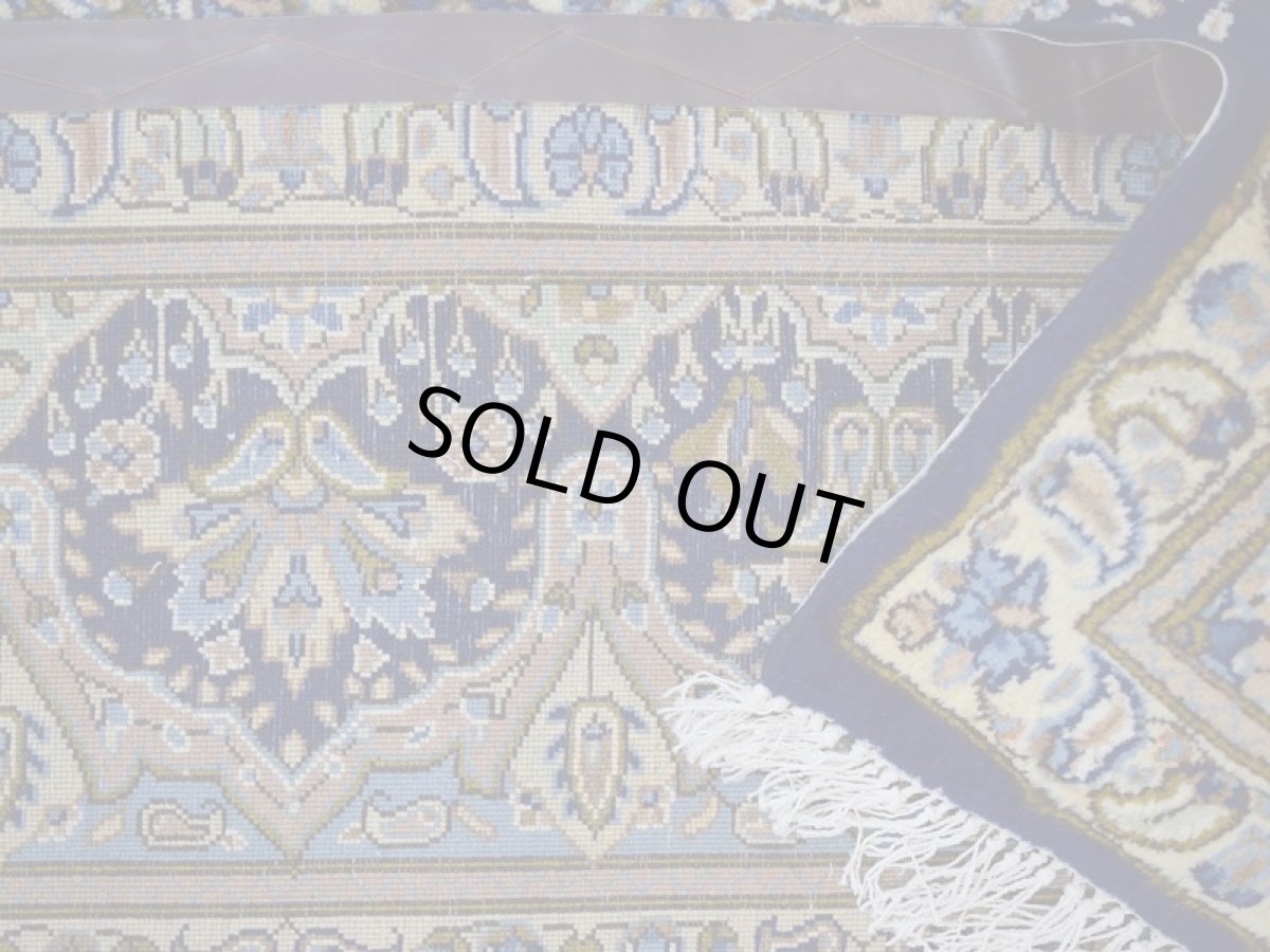 画像15: 良品 ペルシャ 絨毯 ケルマン産 縦3.4m 横2.4m 8.2㎡ 6帖程度 リビング ダイニング 客室 大判 サイズ 340 x 239 cm No.R151 天然 ウール 手織り ハンドメイド ラグ マット カーペット 青 大きなお部屋に 中古品に抵抗のある方にもおすすめです。 ab-r151-340239h083-024-494 (15)