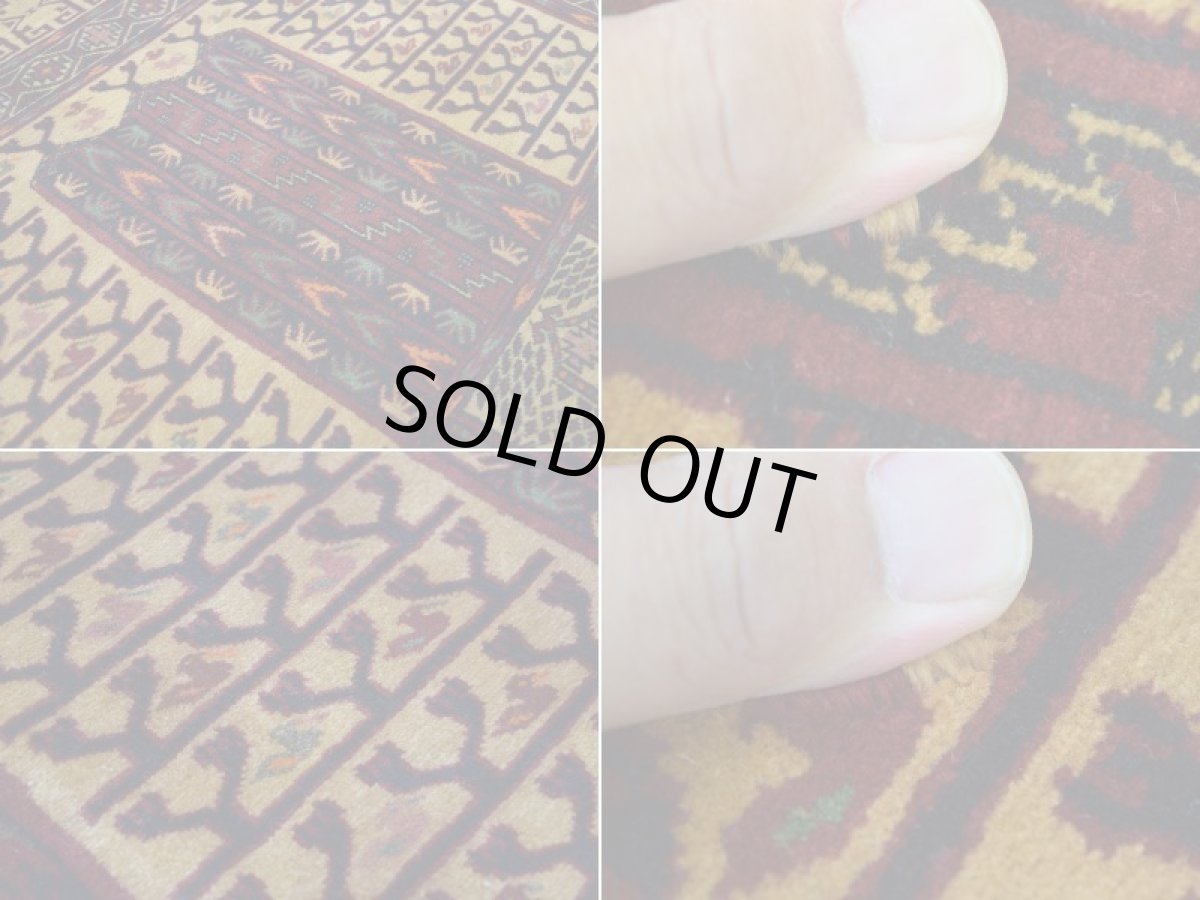 画像15: 美品 ペルシャ 部族絨毯 バルーチ 縦2m 横1.5m 3㎡ ~2帖 リビング ダイニング 2-3人掛けソファ サイズ 194 x 148 cm No.2136 ウール 手織り ハンドメイド トライバル ラグ カーペット 茶 ベージュ 幾何学模様 民族柄 a-2136-194148h325p (15)