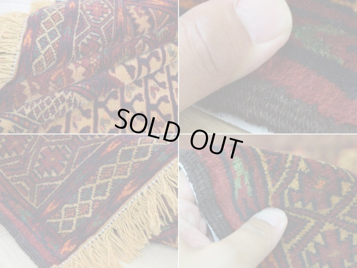 画像18: 美品 ペルシャ 部族絨毯 バルーチ 縦2m 横1.5m 3㎡ ~2帖 リビング ダイニング 2-3人掛けソファ サイズ 194 x 148 cm No.2136 ウール 手織り ハンドメイド トライバル ラグ カーペット 茶 ベージュ 幾何学模様 民族柄 a-2136-194148h325p (18)