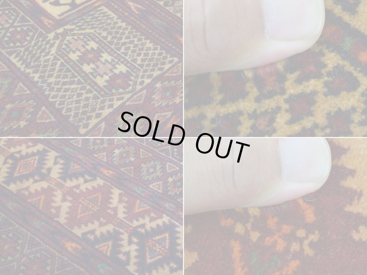 画像16: 美品 ペルシャ 部族絨毯 バルーチ 縦2m 横1.5m 3㎡ ~2帖 リビング ダイニング 2-3人掛けソファ サイズ 194 x 148 cm No.2136 ウール 手織り ハンドメイド トライバル ラグ カーペット 茶 ベージュ 幾何学模様 民族柄 a-2136-194148h325p (16)