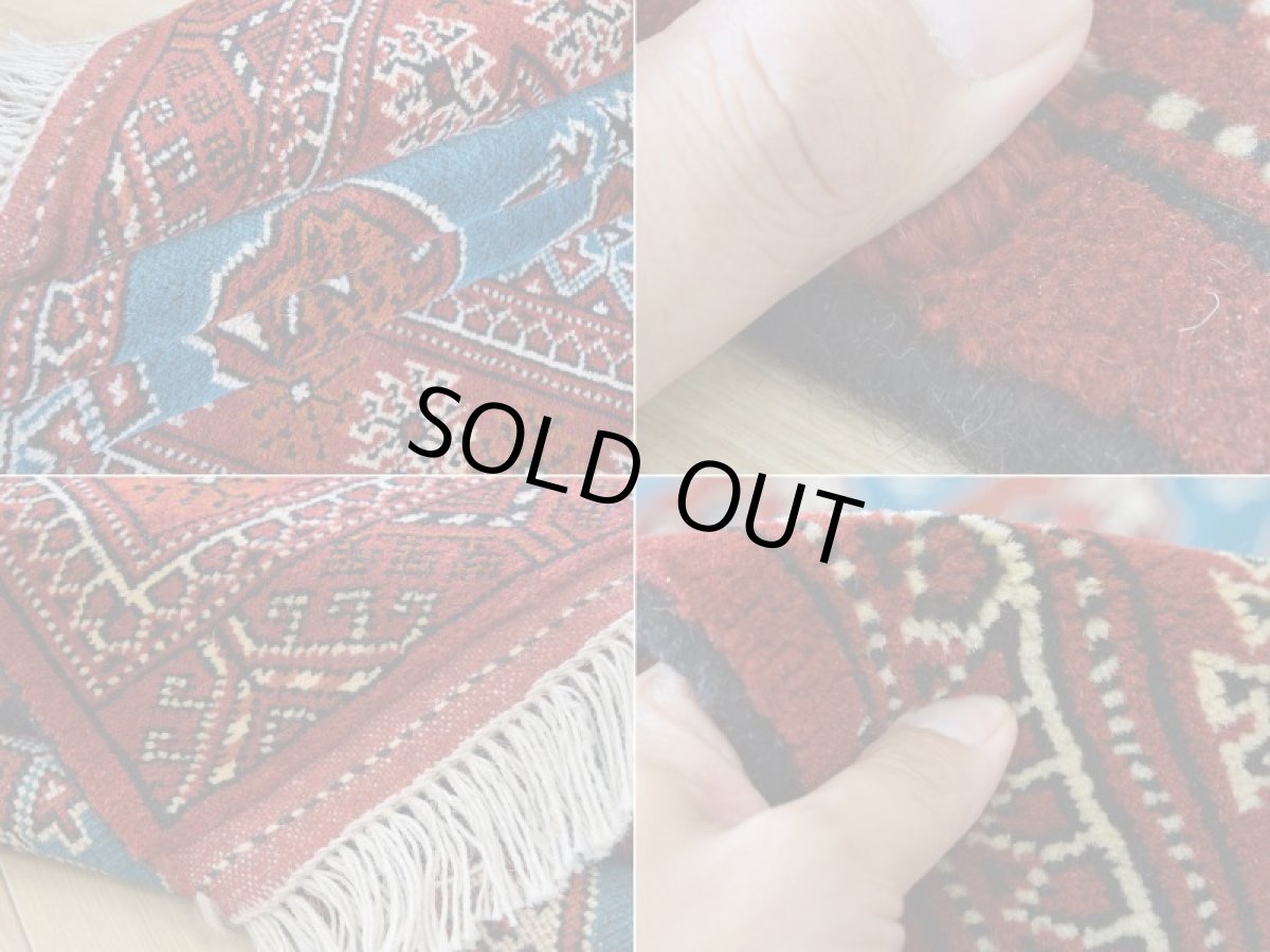 画像18: 新品 ペルシャ 部族絨毯 トルクメン 縦2m 横1.4n 2.6㎡ ~2帖 2-3人掛けソファ センターテーブル サイズ 190 x 135 cm No.R478 ウール 手織り ハンドメイド トライバル ラグ カーペット グリーン 幾何学模様 民族柄 赤 ターコイズ n-r478-190135h001-031 (18)