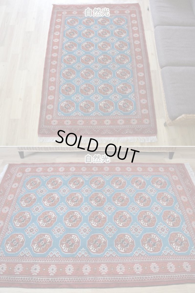 画像3: 新品 ペルシャ 部族絨毯 トルクメン 縦2m 横1.4n 2.6㎡ ~2帖 2-3人掛けソファ センターテーブル サイズ 190 x 135 cm No.R478 ウール 手織り ハンドメイド トライバル ラグ カーペット グリーン 幾何学模様 民族柄 赤 ターコイズ n-r478-190135h001-031 (3)
