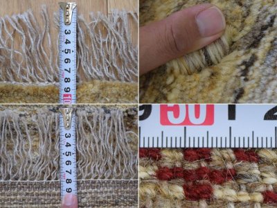 画像3: 新品 ペルシャ ギャッベ 縦2m 横1.5m 3㎡ 〜2帖 リビング ダイニング 2-3人掛けソファ サイズ 195 × 155 cm No.A580 肉厚 天然 ウール ギャベ 手織り ハンドメイド ラグ 絨毯 カーペット リビングダイニングルームやベッドサイドに 生成り クリーム 原毛系 動物 生命の樹 n-a580-195155s133-034