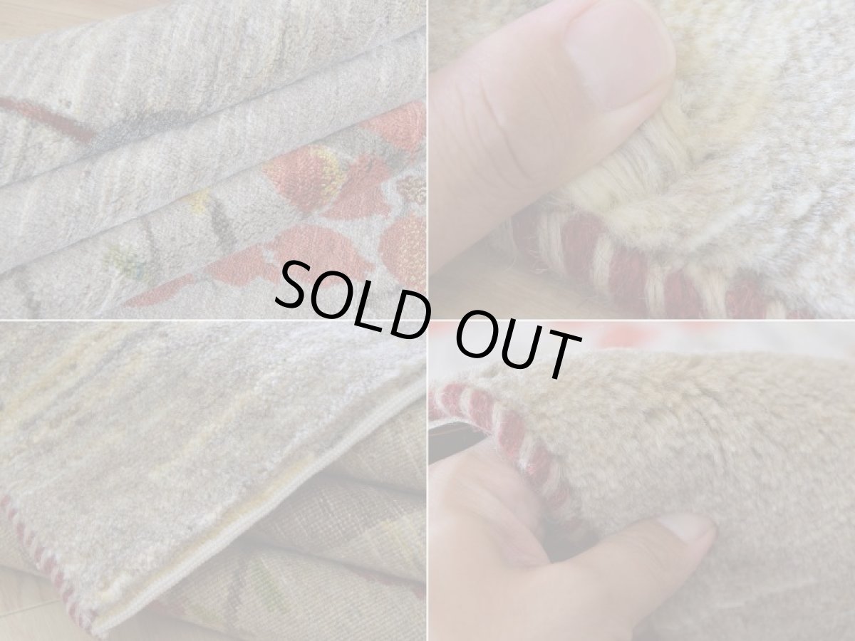 画像18: 新品 ペルシャ ギャッベ 縦2m 横1.5m 3㎡ 〜2帖程度 リビング ダイニング 2-3人掛けソファ サイズ 210 × 145 cm No.A615 肉厚 リーズバフト ウール 手織りギャベ  ハンドメイド ラグ 絨毯 カーペット ザクロの木 生命の樹 糸杉 グレー リビングダイニングルームやベッドサイドに N-A615-210145-S-266-068 (18)