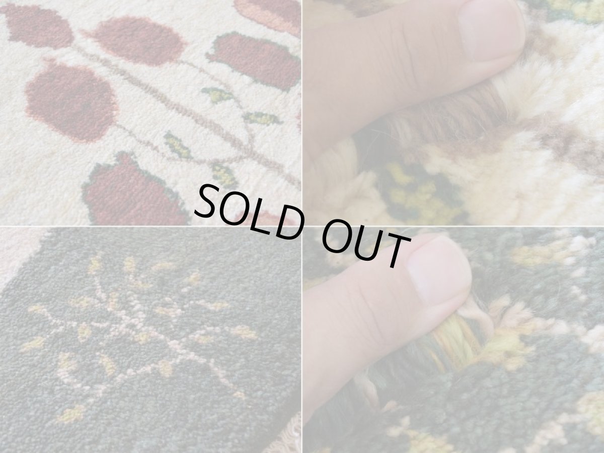 画像15: 新品 ペルシャ ギャッベ 縦2m 横1.5m 3㎡ 〜2-3帖程度 リビング ダイニング 2-3人掛けソファ サイズ 200 × 150 cm No.2437 肉厚 リーズバフト ウール 手織りギャベ  ハンドメイド ラグ 絨毯 カーペット ザクロの木 生命の樹 糸杉 生成り クリーム 緑 リビングダイニングルームやベッドサイドに N-2437-200150-S-057-379 (15)