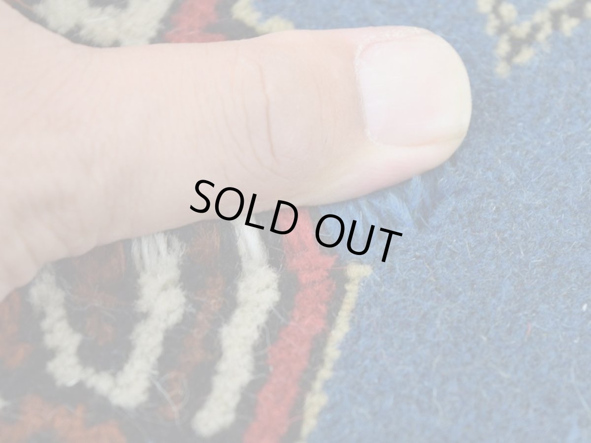 画像12: 新品 ペルシャ 部族絨毯 トルクメン 縦1.3m 横0.8m アクセント ラグ サイズ 125 x 80 cm No.F133 天然 肉厚 ウール 手織り ハンドメイド トライバル ラグ マット カーペット 青 ギュル 幾何学模様 民族柄 n-f133-125080h001 (12)