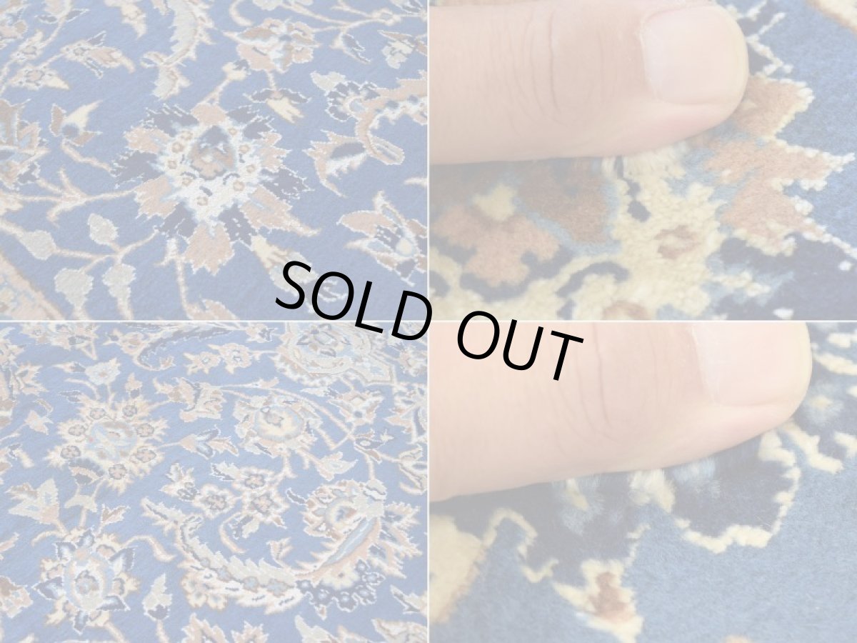 画像17: 良品 ペルシャ 絨毯 ナイン 産 9la ノーラー ノーフラ― 縦3m 横2m 6㎡ 〜6帖程度 リビング ダイニング 3人掛けソファ コーナーソファ 大判 サイズ 290 x 185 cm No.2261 天然 ウール シルク 手織り トライバル ラグ 敷物 マット カーペット メダリオン ヴィンテージ ビンテージ クリーム 生成り色 ベージュ 青 水色 ブルー 中古品に抵抗のある方にもおすすめです。 ab-2261-290185s818-5601 (17)