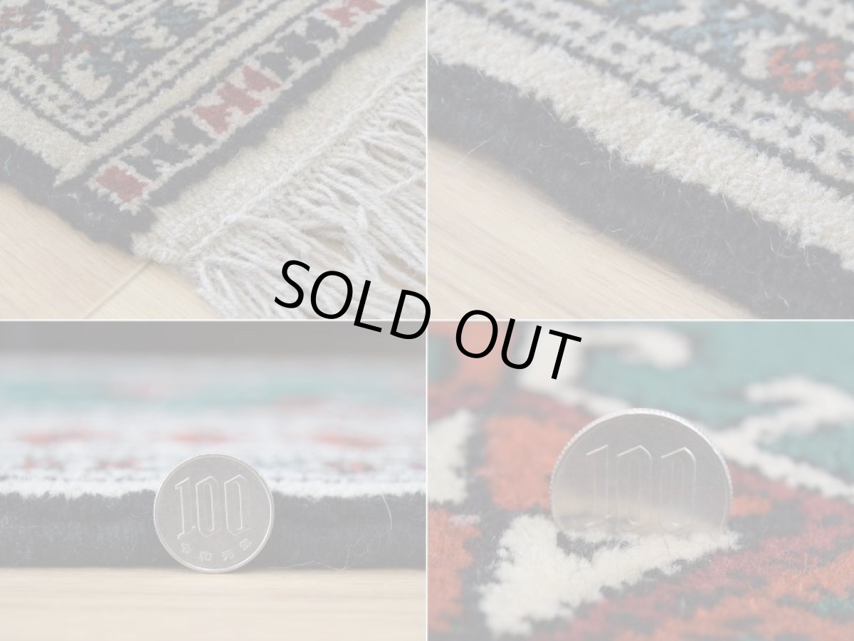 画像20: 新品 ペルシャ 部族絨毯 トルクメン 縦1.2m 横0.9m アクセント ラグ サイズ 120 x 85 cm No.F137 天然 肉厚 ウール 手織り ハンドメイド トライバル ラグ マット カーペット 緑 グリーン ギュル 幾何学模様 民族柄 n-f137-120085h001 (20)